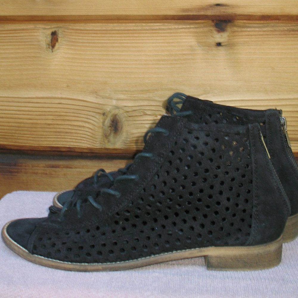 Black Laser Cut Booties - Picture 5 of 8